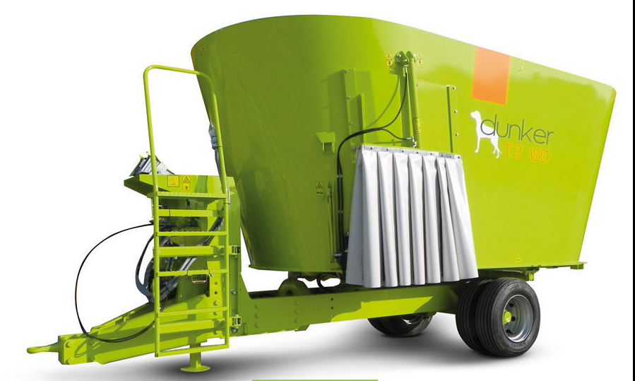 VERTICAL MIXING WAGON / TRAILED / SIDE DISCHARGE / 2-AUGER (DUNKER T2)