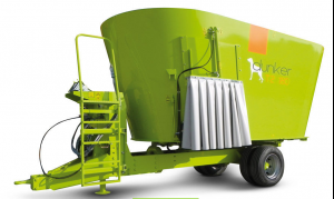 VERTICAL MIXING WAGON / TRAILED / SIDE DISCHARGE / 2-AUGER (DUNKER T2)