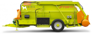 HORIZONTAL MIXING WAGON / TRAILED / SIDE DISCHARGE / 2-AUGER(AKITA)